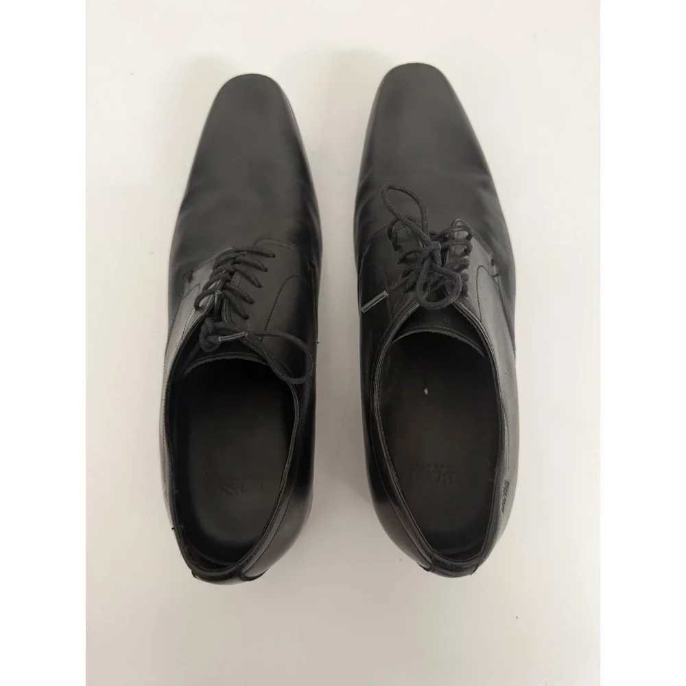 Hugo Boss Mens Black Leather Derby Dress Shoes 50234066 Size 8.5